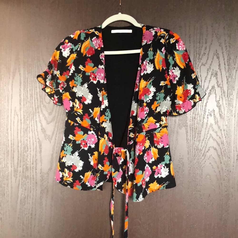23. Zara Floral Wrap Top